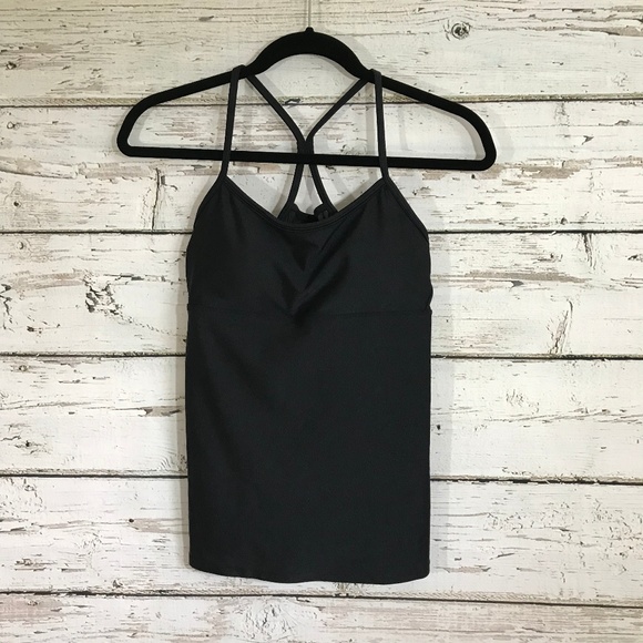 Fabletics Tops - Fabletics black cross back mesh top